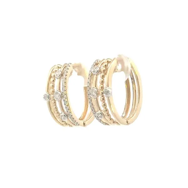 Four Row Diamond Hoop-1/4ctw-14ky Image 3 Bryan Jewelry Prattville, AL