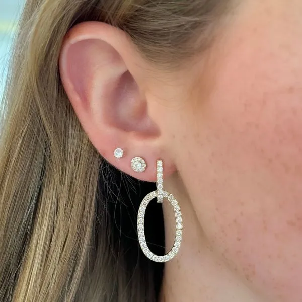Diamond Oval Hoop Image 2 Bryan Jewelry Prattville, AL