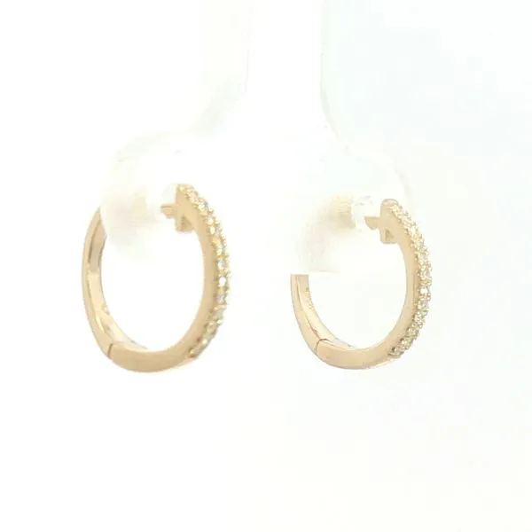 Small Diamond Huggy Earrings Image 2 Bryan Jewelry Prattville, AL