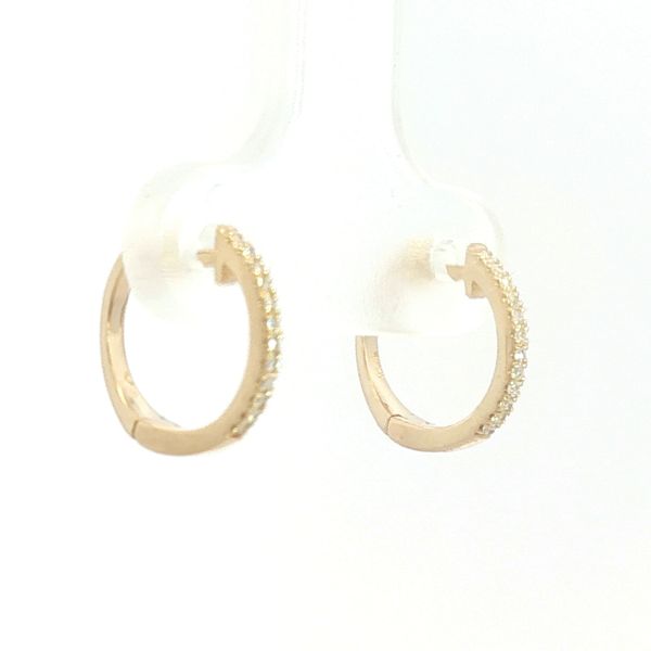 Small Diamond Huggy Earrings in 14ky Image 2 Bryan Jewelry Prattville, AL