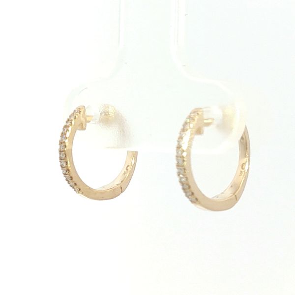 Small Diamond Huggy Earrings in 14ky Image 3 Bryan Jewelry Prattville, AL