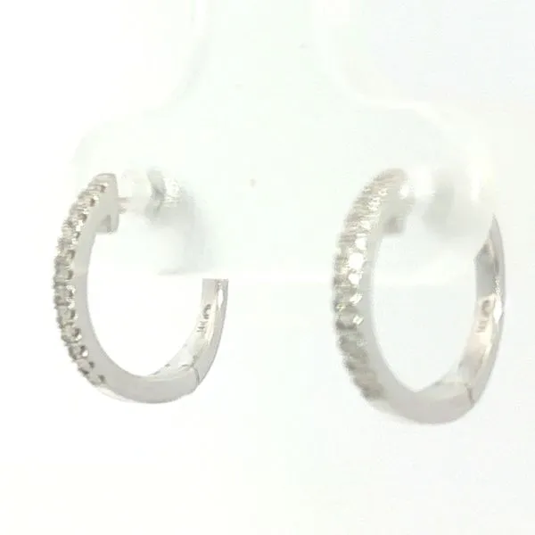 Small Diamond Huggy Earrings Image 3 Bryan Jewelry Prattville, AL