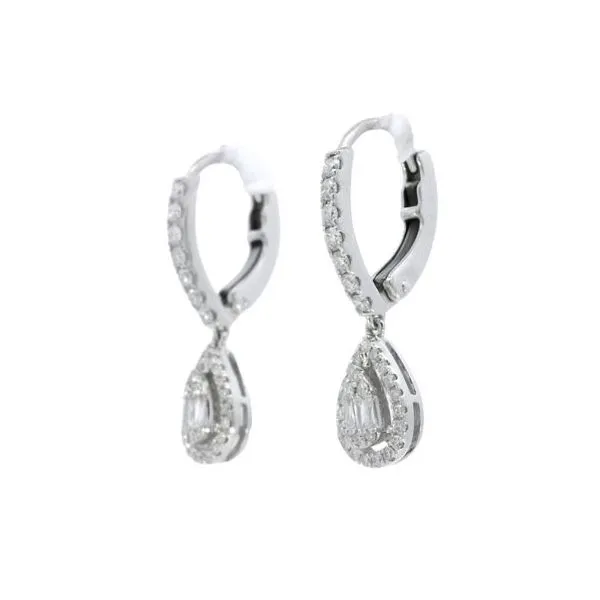 Baguette Diamond Dangle Earrings Image 3 Bryan Jewelry Prattville, AL