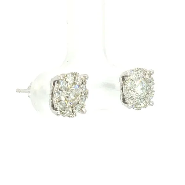 Diamond Cluster Earrings Image 2 Bryan Jewelry Prattville, AL