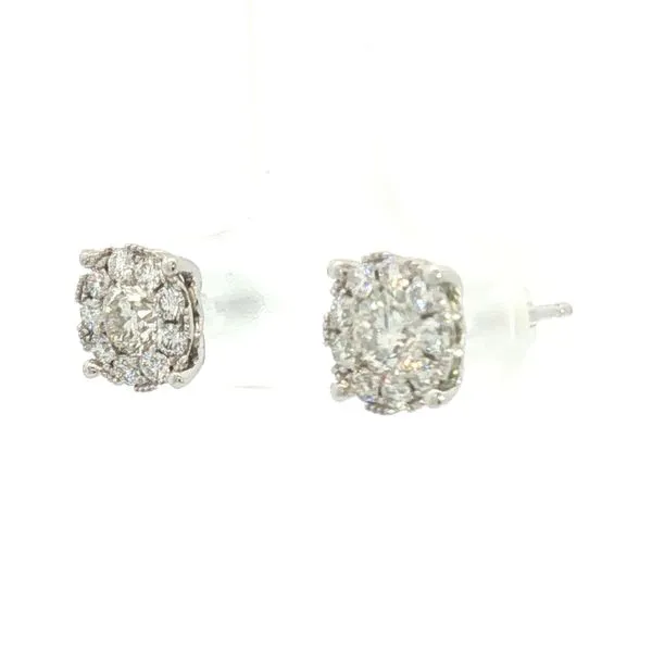Diamond Cluster Earrings Image 3 Bryan Jewelry Prattville, AL