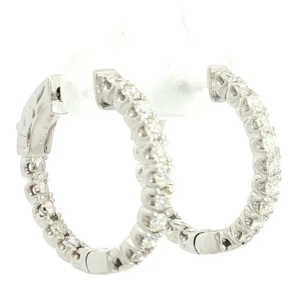 Diamond Inside Out Hoops Image 2 Bryan Jewelry Prattville, AL