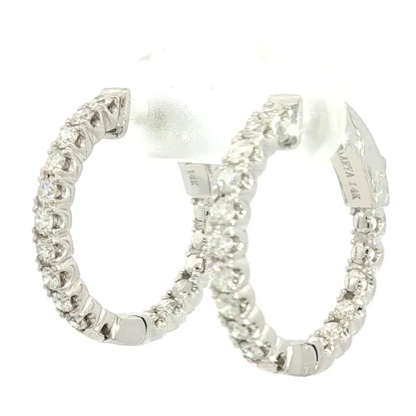 Diamond Inside Out Hoops Image 3 Bryan Jewelry Prattville, AL