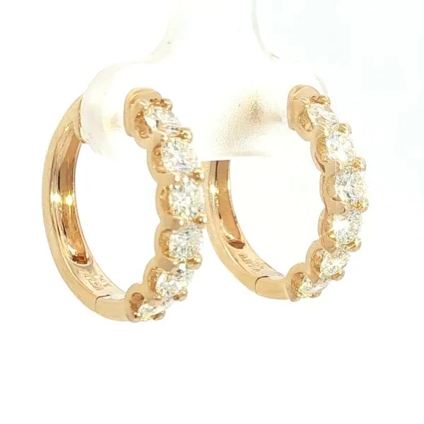 Diamond Huggie Hoop Earrings Image 2 Bryan Jewelry Prattville, AL