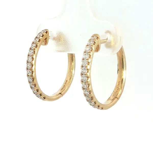 Oval Diamond Hoop Earrings Image 3 Bryan Jewelry Prattville, AL
