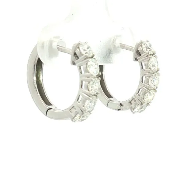 Brilliant Round Diamond Hoops Image 2 Bryan Jewelry Prattville, AL