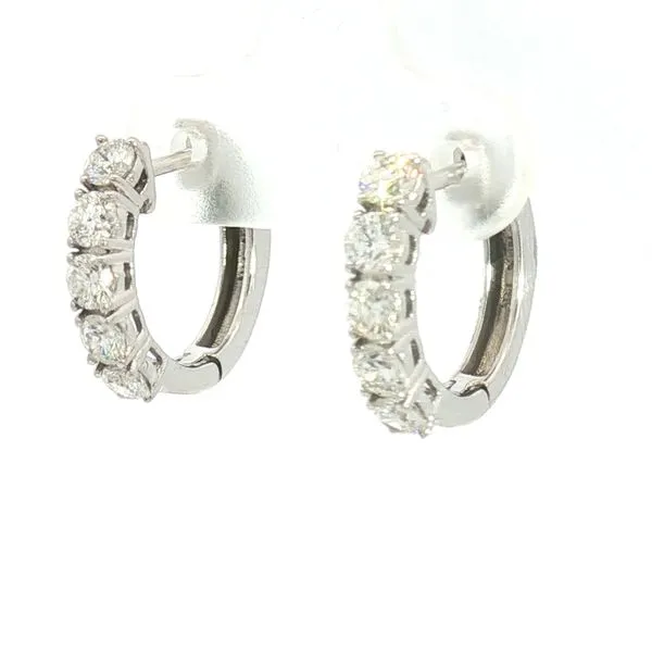 Brilliant Round Diamond Hoops Image 3 Bryan Jewelry Prattville, AL