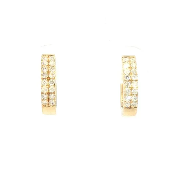 Double Row Diamond Huggie Earrings in 14k Yellow Gold – .33ctw Bryan Jewelry Prattville, AL