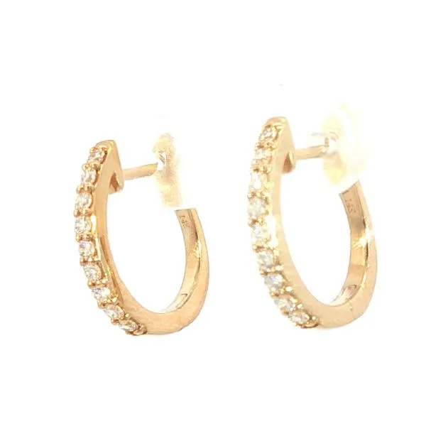 Diamond Hoop Earrings in 14k Yellow Gold – .50ctw Image 2 Bryan Jewelry Prattville, AL