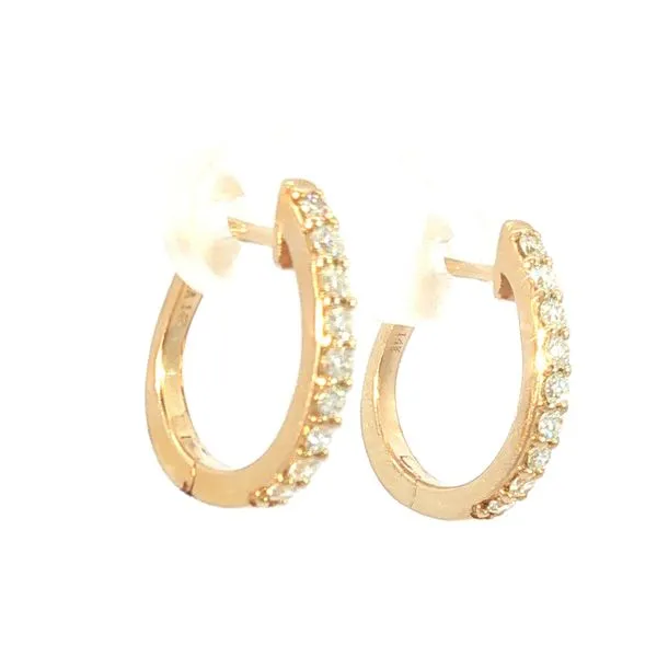 Diamond Hoop Earrings in 14k Yellow Gold – .50ctw Image 3 Bryan Jewelry Prattville, AL