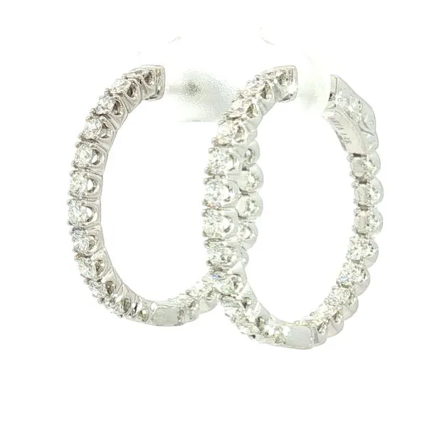 Inside-Out Diamond Hoop Earrings in 14k White Gold – 2.00ctw Image 2 Bryan Jewelry Prattville, AL