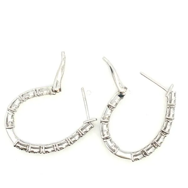 Diamond Hoop Earrings in 14k White Gold – 1.50ctw Image 4 Bryan Jewelry Prattville, AL