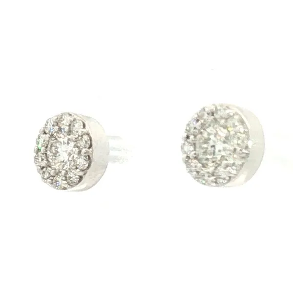 Diamond Cluster Stud Earrings in 14k White Gold – .50ctw Image 2 Bryan Jewelry Prattville, AL