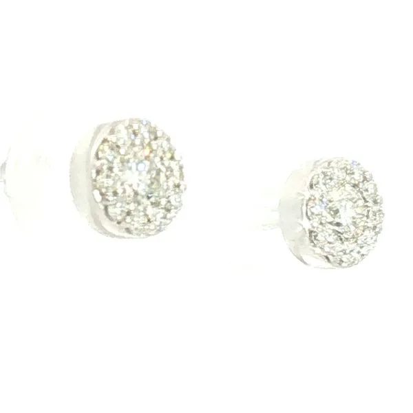 Diamond Cluster Stud Earrings in 14k White Gold – .50ctw Image 3 Bryan Jewelry Prattville, AL