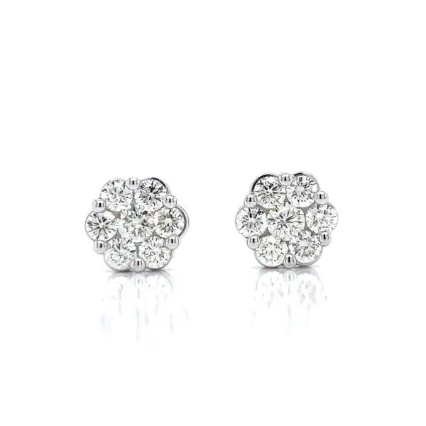 Flower Cluster Earrings 1 1/2ctw 10kw Image 2 Bryan Jewelry Prattville, AL