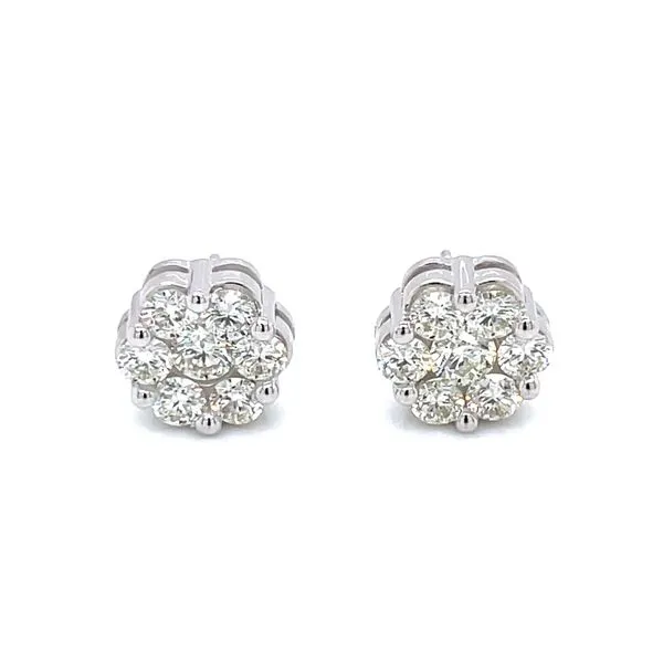Flower Cluster Earrings 1 1/2ctw 10kw Image 3 Bryan Jewelry Prattville, AL