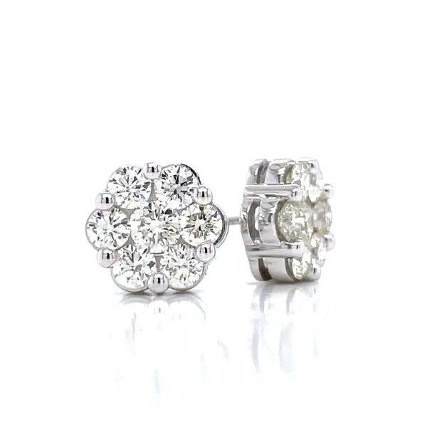 Flower Cluster Earrings 1 1/2ctw 10kw Bryan Jewelry Prattville, AL
