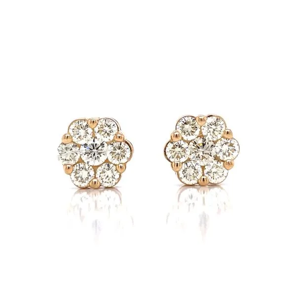 Flower Cluster Earrings 1 1/2ctw 10ky Image 2 Bryan Jewelry Prattville, AL