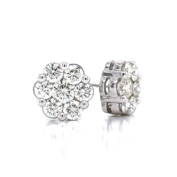 Flower Cluster Earrings 2ctw 10kw Image 2 Bryan Jewelry Prattville, AL