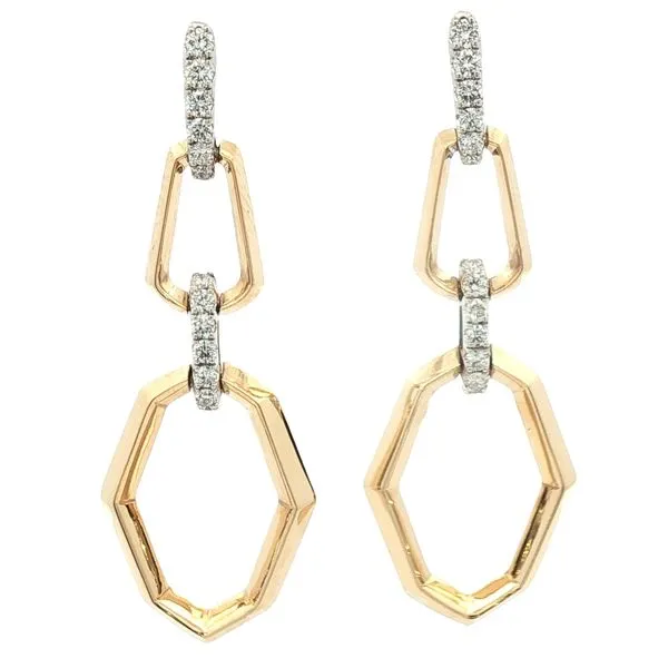 18kwy-Geometric Glamour in  Gold & White Bryan Jewelry Prattville, AL