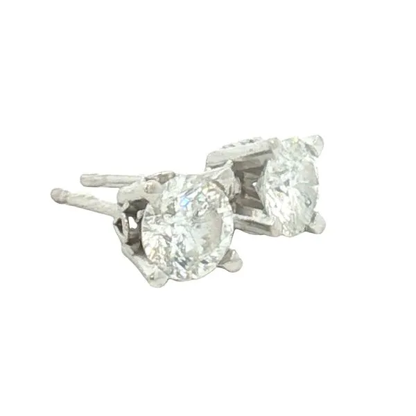 Classic Brilliance: Natural Round Brilliant Diamond Stud Earrings in 14K White Gold Image 3 Bryan Jewelry Prattville, AL