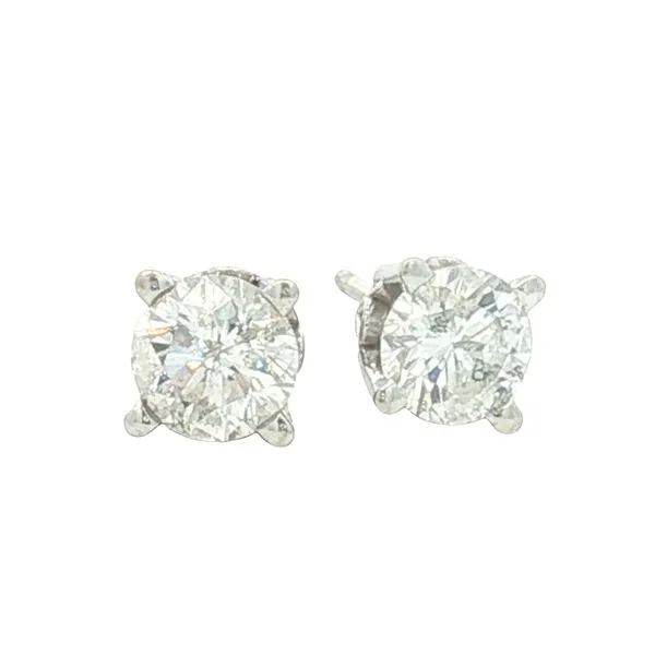 Classic Brilliance: Natural Round Brilliant Diamond Stud Earrings in 14K White Gold Bryan Jewelry Prattville, AL