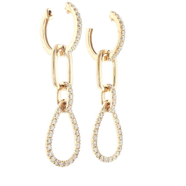 Modern Radiance: 1.00CTW Geometric Diamond Dangle Earrings in 14K Yellow Gold Image 2 Bryan Jewelry Prattville, AL