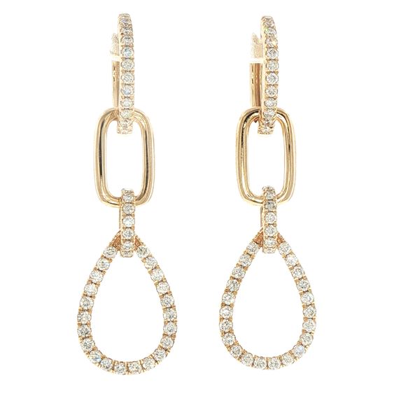 Modern Radiance: 1.00CTW Geometric Diamond Dangle Earrings in 14K Yellow Gold Bryan Jewelry Prattville, AL