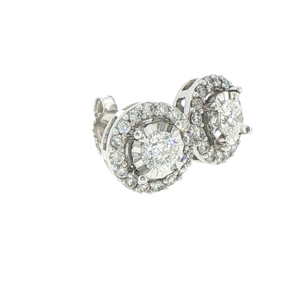 Tru-reflections Halo Diamond Studs 1ctw Image 2 Bryan Jewelry Prattville, AL