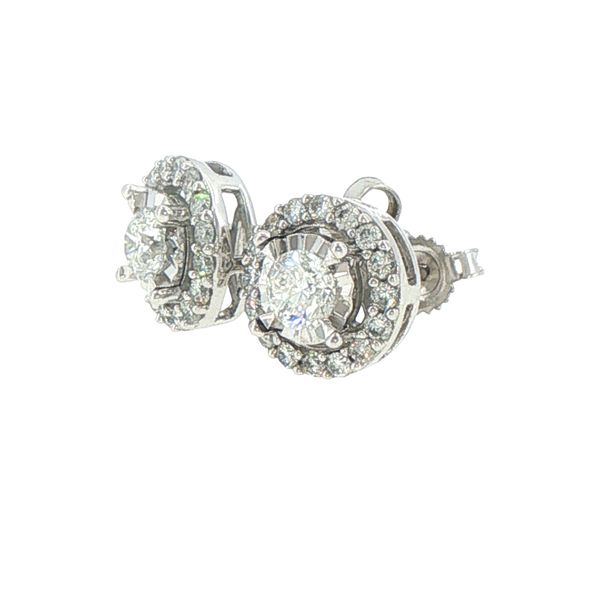 Tru-reflections Halo Diamond Studs 1ctw Image 3 Bryan Jewelry Prattville, AL
