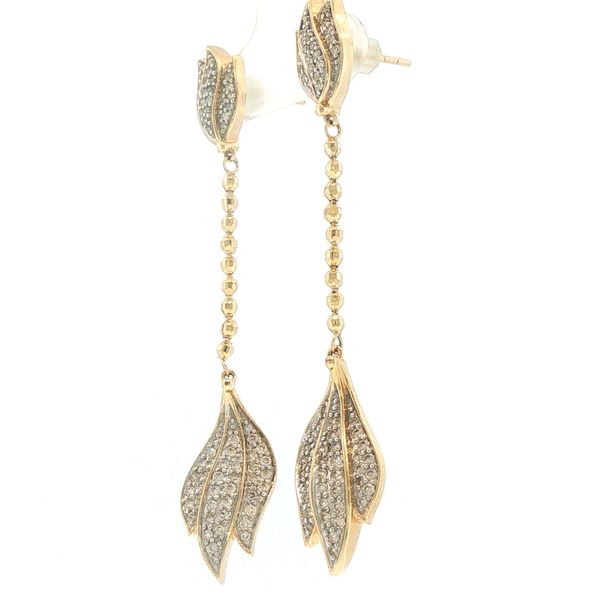 Estate 14K Diamond Dangle Earrings Image 3 Bryan Jewelry Prattville, AL