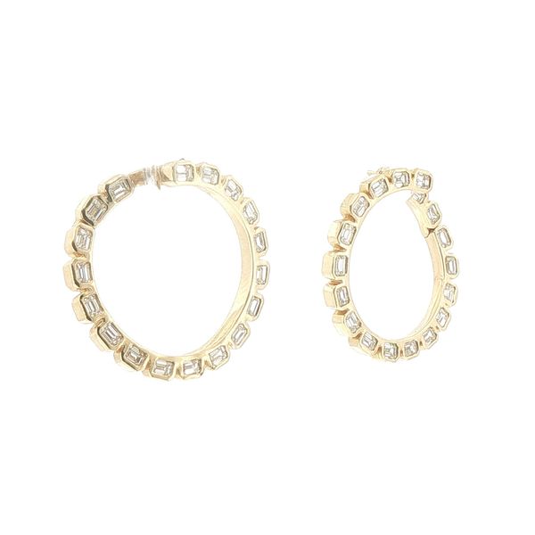 2.71ctw Natural Diamond Twist Hoop Earrings in 14K Yellow Gold Image 2 Bryan Jewelry Prattville, AL