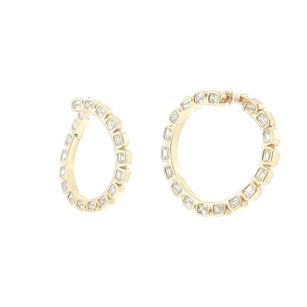 2.71ctw Natural Diamond Twist Hoop Earrings in 14K Yellow Gold Image 3 Bryan Jewelry Prattville, AL