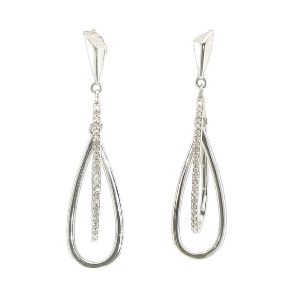 1/10ctw Natural Diamond Sterling Silver Dangle Earrings Bryan Jewelry Prattville, AL