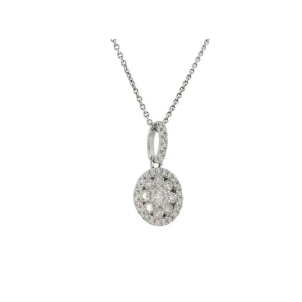 Snowball Cluster with halo Pendant Image 2 Bryan Jewelry Prattville, AL