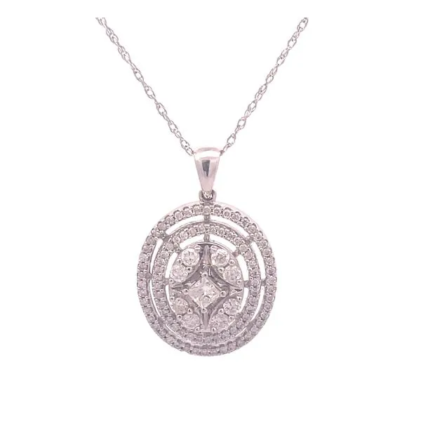 14k White Gold Double Halo Diamond Pendant – 1ctw Bryan Jewelry Prattville, AL