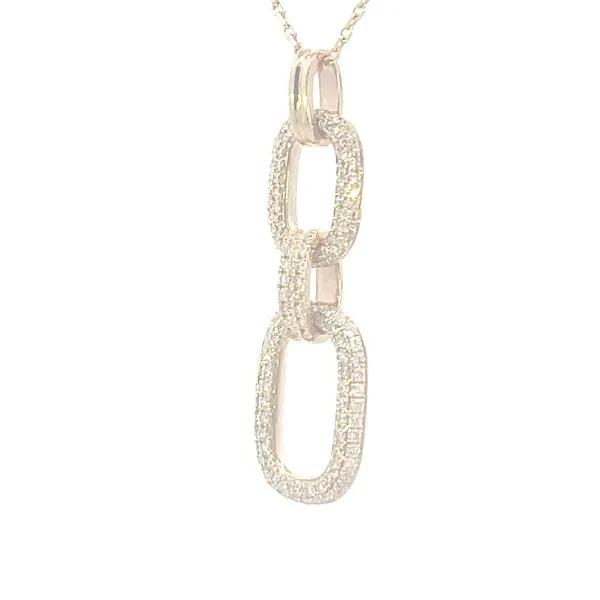 Graduated Link pave' diamond pendant-14ky-adjustable-34mm long Image 3 Bryan Jewelry Prattville, AL