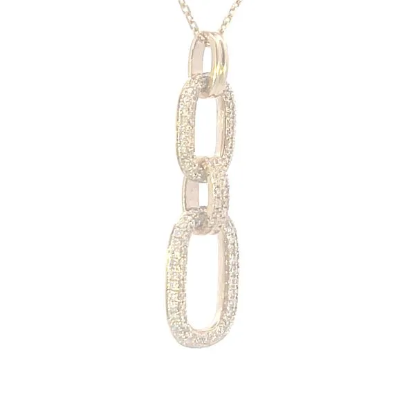 Graduated Link pave' diamond pendant-14ky-adjustable-34mm long Image 4 Bryan Jewelry Prattville, AL