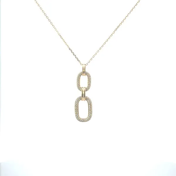 Graduated Link pave' diamond pendant-14ky-adjustable-34mm long Image 5 Bryan Jewelry Prattville, AL
