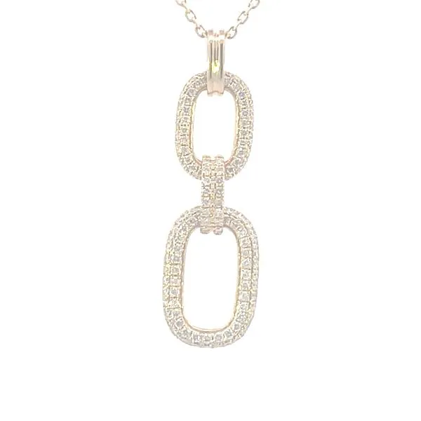 Graduated Link pave' diamond pendant-14ky-adjustable-34mm long Bryan Jewelry Prattville, AL