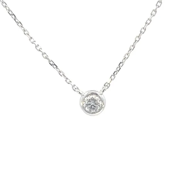 1/5ct round bezel set diamond pendant- wear at 16-17-18 inches-14kw Bryan Jewelry Prattville, AL