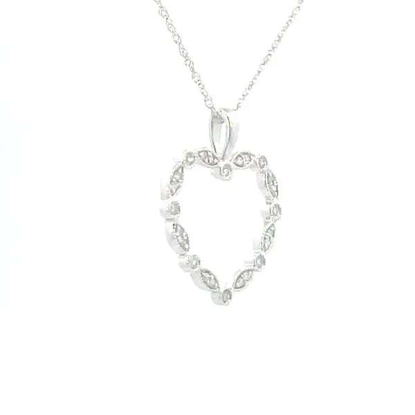 Diamond heart pendant-14kw- 18 inches Image 2 Bryan Jewelry Prattville, AL