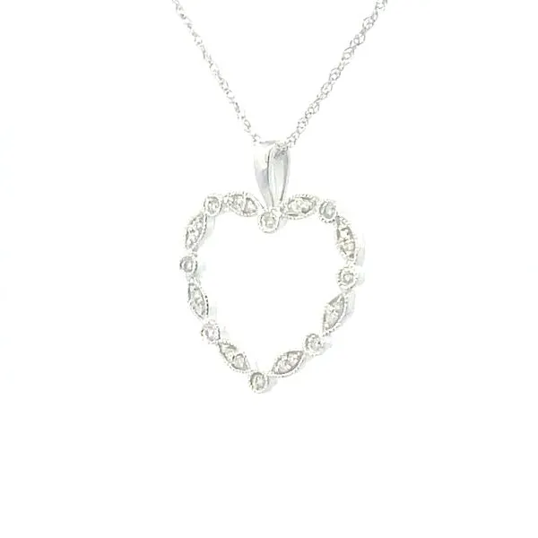Diamond heart pendant-14kw- 18 inches Image 3 Bryan Jewelry Prattville, AL