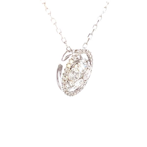 1/2ctw Natural Diamond Cluster Halo Pendant in 14K White Gold Image 2 Bryan Jewelry Prattville, AL