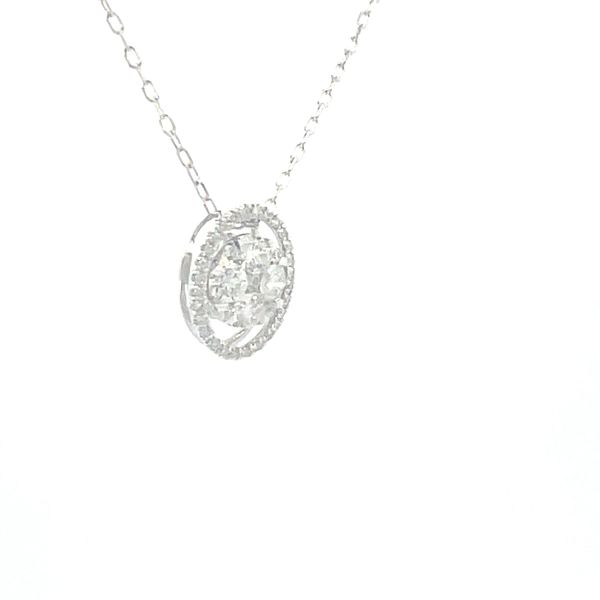1/2ctw Natural Diamond Cluster Halo Pendant in 14K White Gold Image 4 Bryan Jewelry Prattville, AL