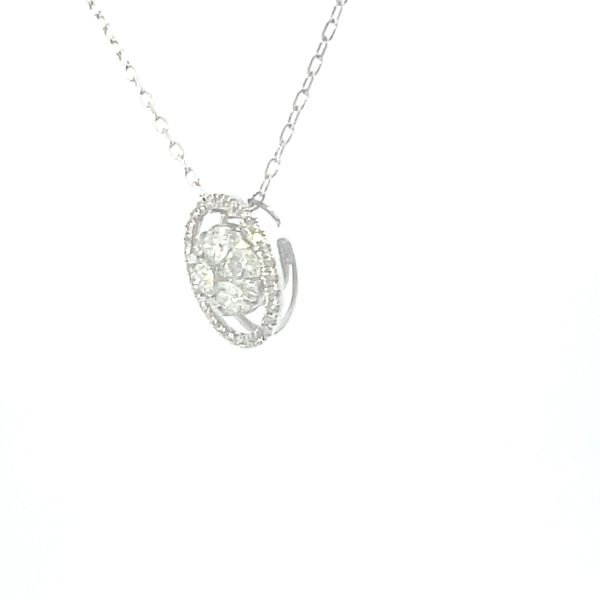 1/2ctw Natural Diamond Cluster Halo Pendant in 14K White Gold Image 5 Bryan Jewelry Prattville, AL